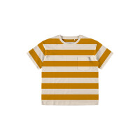 weites Bio BlockstreifenT-Shirt, wei&szlig;-curry